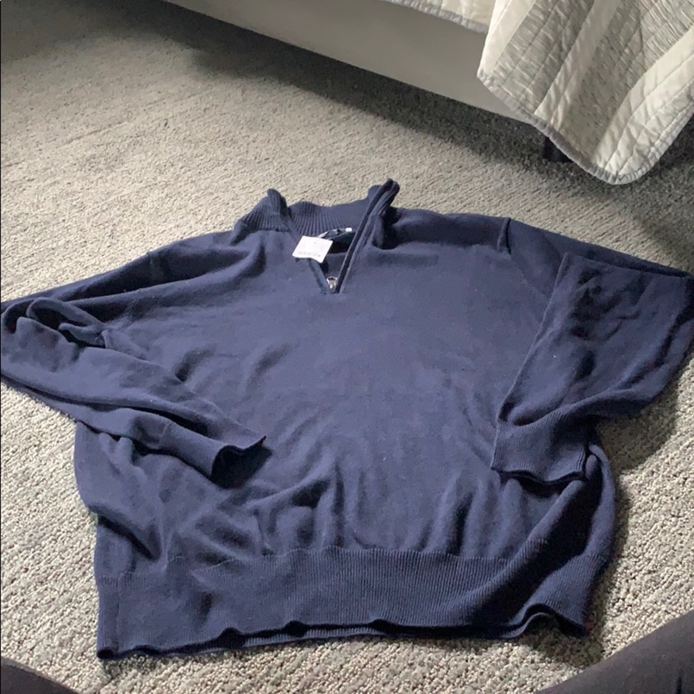 Men’s navy zip neck sweater